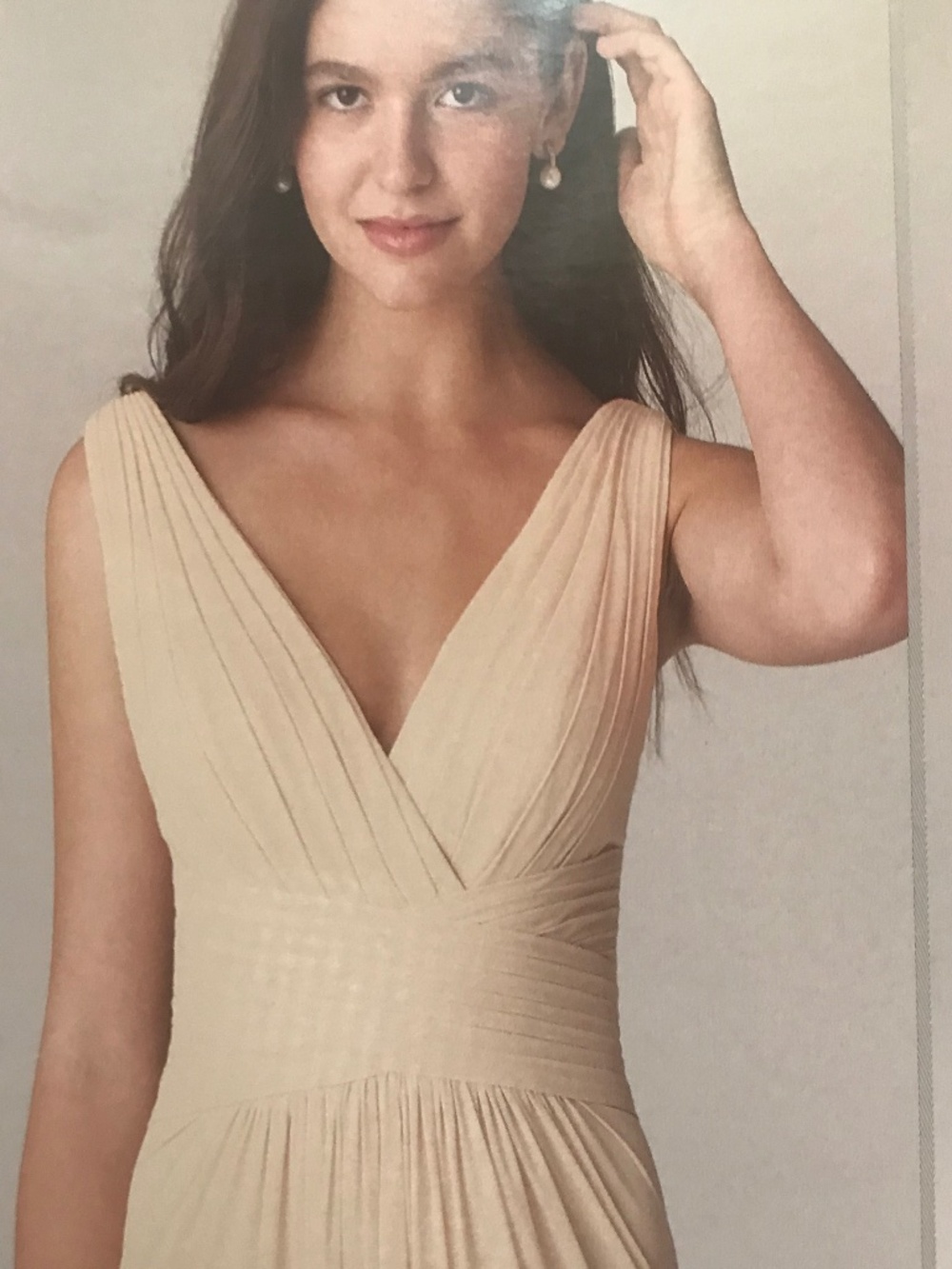 BILL LEVKOFF CHAMPAGNE CHIFFON GOWN SIZE 12